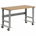 Global Industrial Mobile Workbench, 60 x 36in, Adjustable Height, Shop Top Square Edge 183163A